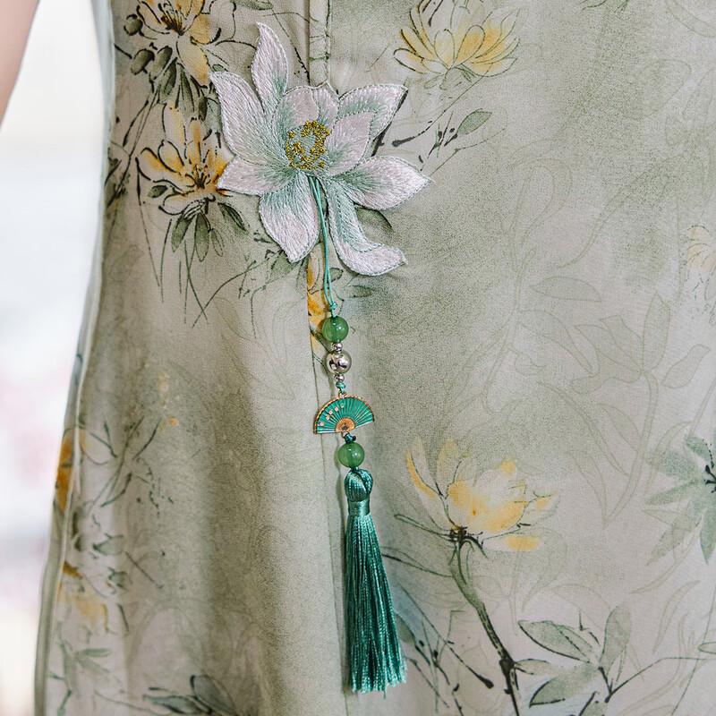 New Chinese Style Printed Chiffon A-line Dress