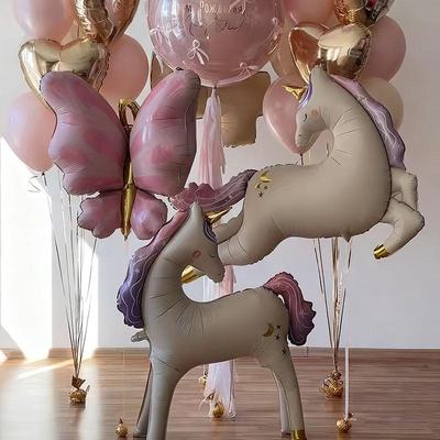 Matte Unicorn Wooden Horse Birthday Party Decoration Balloons