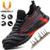 Men's Anti-smashing and Anti-piercing Steel Baotou Four Seasons Flying Weaving Breathable Safety Protective Shoes Lightweight Work Shoes