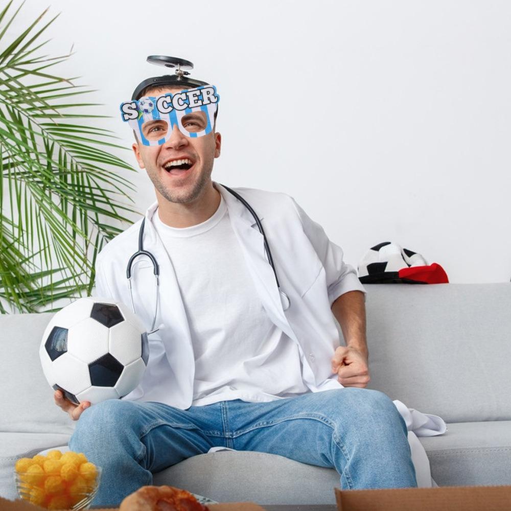 

Felt Football Themed Glasses Plastic European Cup Decorations Frame Cheering Props Glasses School style9