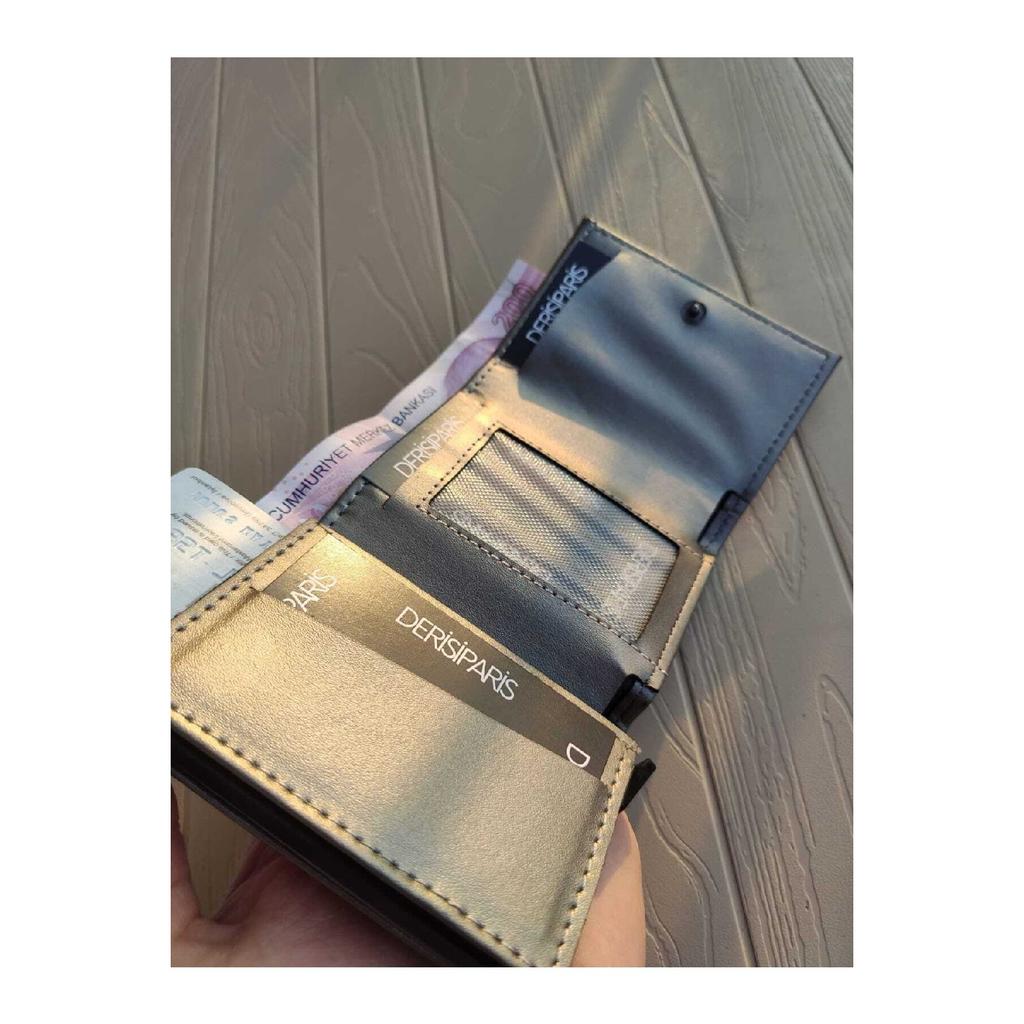 Kunstleder-Herrenmechanismus, veganes Leder-Kartenhalter-Portemonnaie-Portfolio, Lila