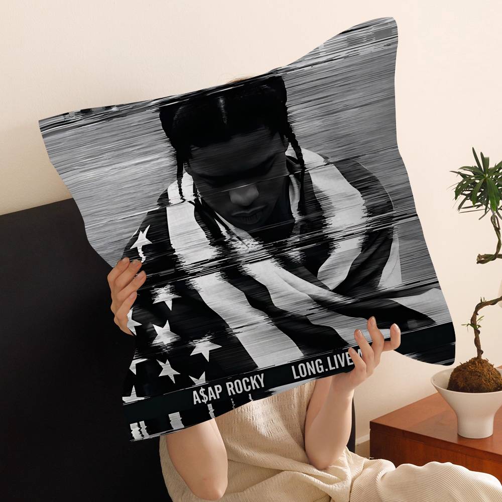 Rapper A-ASAP R-Rocky Pillow Covers Cartoon Sofa Decorative Home Double-sided Printing Short Plush Cute Cushion Cover