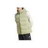 Adidas Helionic Hooded Down Solid Logo Print Single-Breasted Vest Men Vests Green IX8856