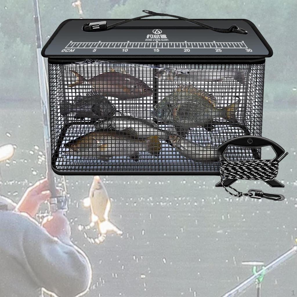 Float Basket ,Minnows Bucket for Live , Outside ,Lightweight, Multiuse Zipper Ing Mesh Cage Guard