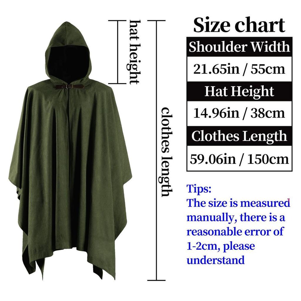 Unisex Medieval Vintage Halloween Cloak Corduroy Cosplay Performance Cloak Stage Costume