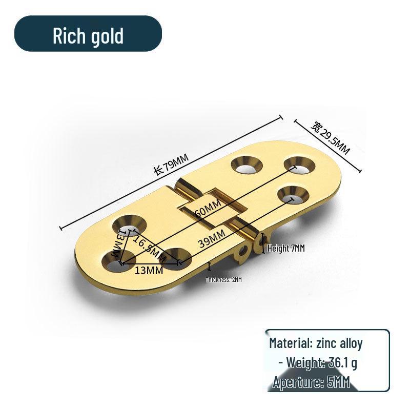 Zinc Alloy 180° Invisible Folding Table Hinge for Flip-Top Dining Tables