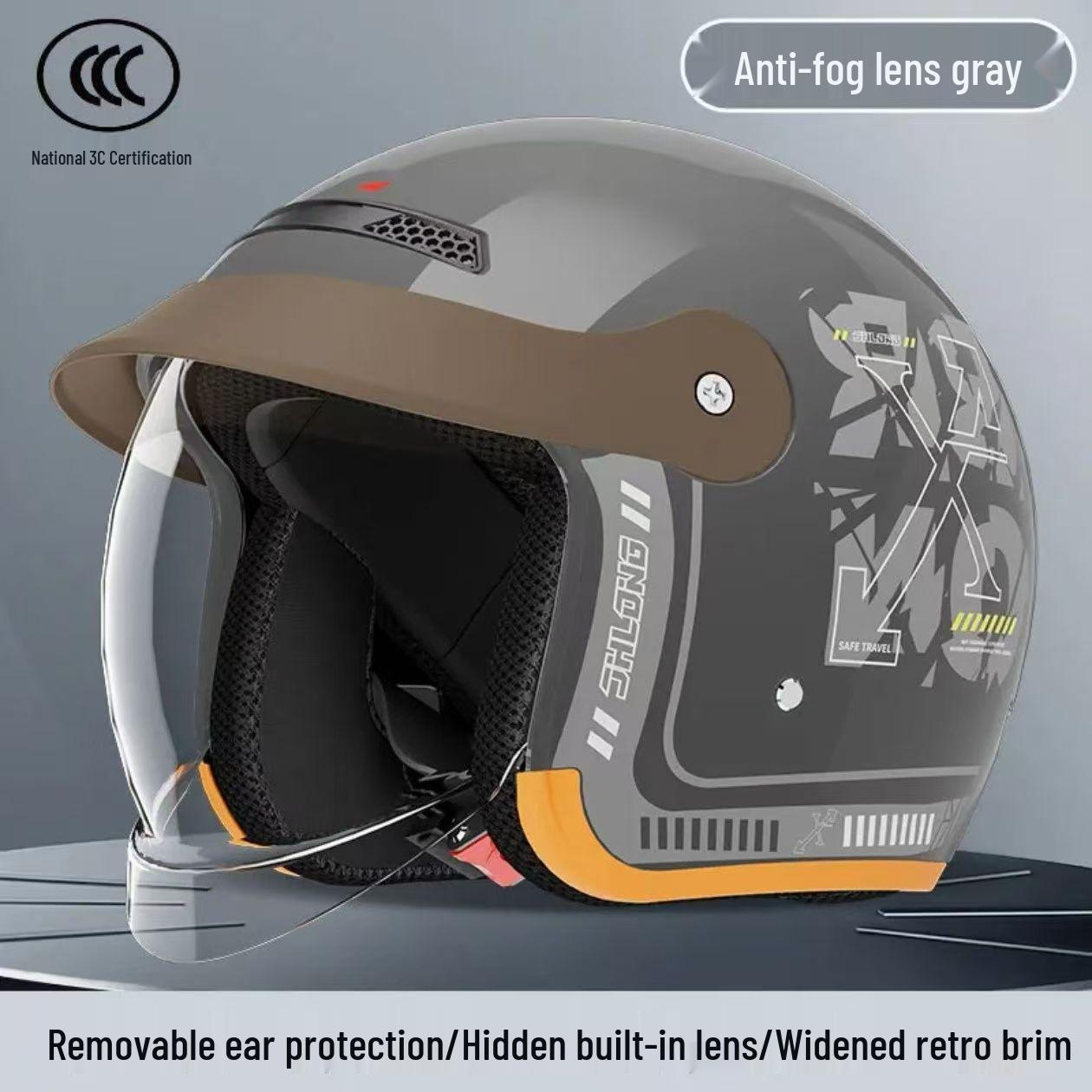 

3C Certified Class A Unisex Electric Vehicle Helmet - All-Season, Rainproof, Anti-Fog, Warm for Autumn/Winter One Size