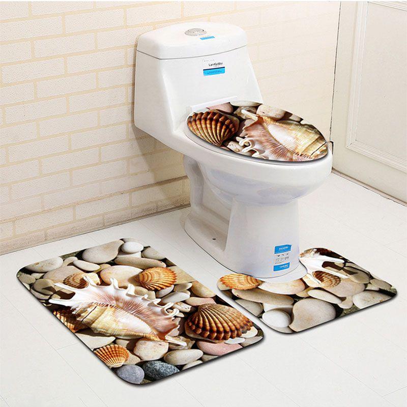 Premium Quality 3d Cartoon Design Bathroom Set With Non-slip Bath Mat And Rug