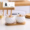 Ceramic Seasoning Jar Set with Bamboo Tray