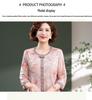 Maternity Rhinestone Seven-Sleeve Round Neck Top for Middle-Aged & Elderly Women - Spring/Summer Loose Age-Reducing T-Shirt