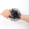 Black Color Wrist Corsage Fabric Flower Flower Brooch New Floral Boutonniere  Wedding Party