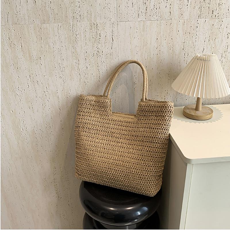 

Женская сумка через плечо, летняя соломенная плетеная корзина, модные дорожные сумки для шоппинга, женские роскошные дизайнерские пляжные сумки one size хаки
