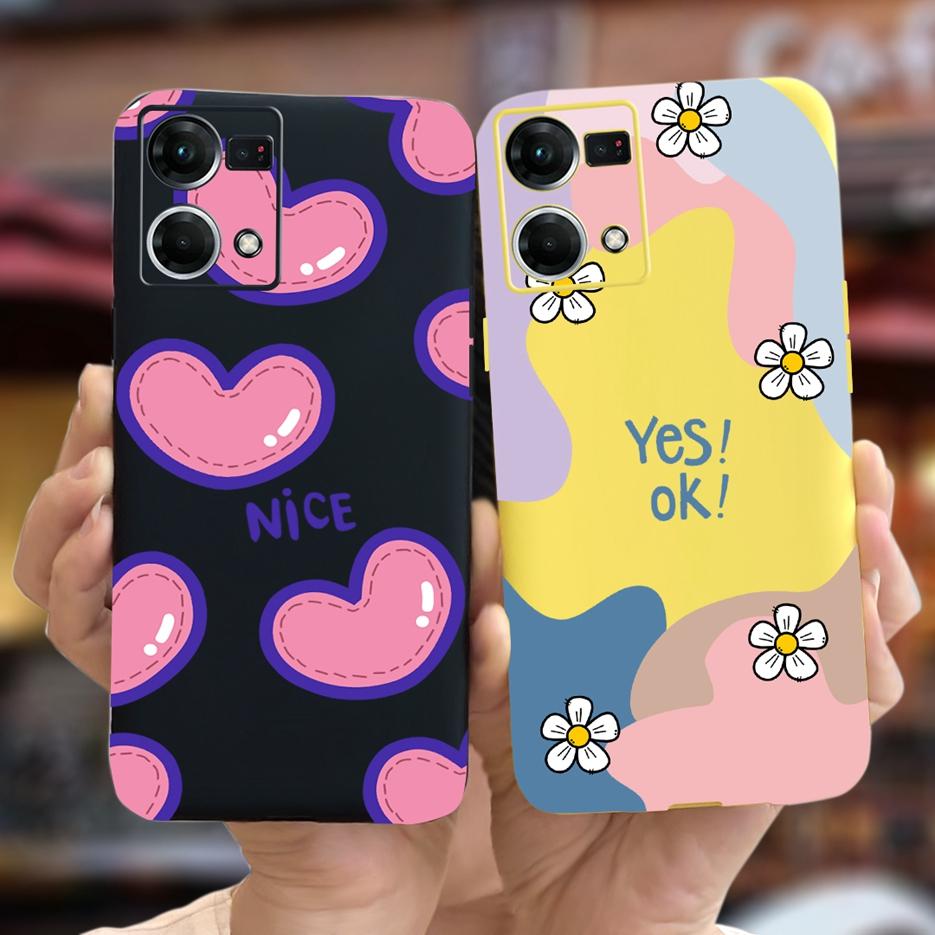Für Oppo Reno7 4G Hülle CPH2363 Oppo F21 Pro 2022 Schöne Kunst Bemalte Abdeckung Weiche TPU Handyhülle Für Oppo Reno 7 F21 Pro Rückseite