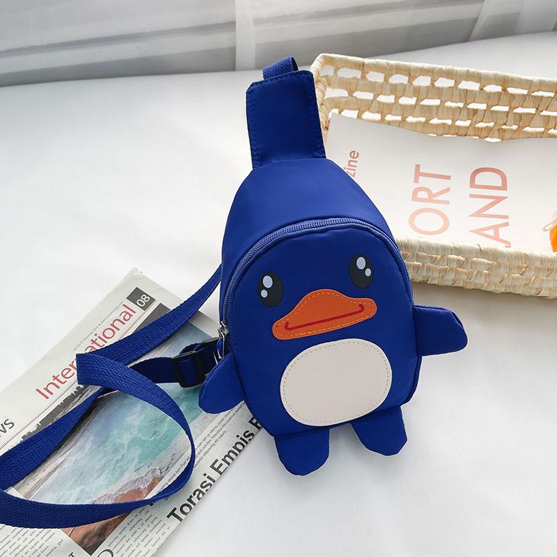 Милая мультяшная утка Детская сумка-слинг Цветная нейлоновая через плечо Для детей темно-синий