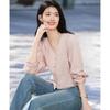 Shangjing Sweet Petite Lace V-Neck Shirt