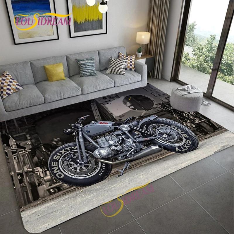 Tappeto retrò da moto, tappetino antiscivolo per grandi porte, zerbino da bagno per soggiorno, camera da letto, ingresso, decorazione per la casa