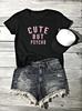 Cute But Psycho Printed Tops Summer Cute Tee Tops Unisexs T Shirt Funny Tumblr T Shirt Gifts For Unisex Pop Culture Slight Stre
