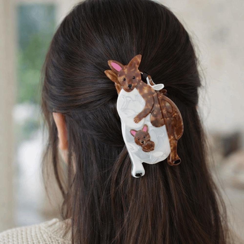 Rabbit Cartoon Animal Hair Clip Puppy Geometry Shark Clip Funny Bear Acetate Hair Claw Female