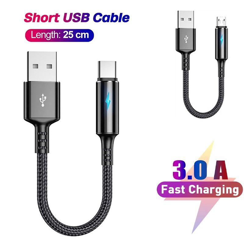 25CM Short Cable Micro Usb Cable Type C Data Cable Fast Charging Portable Wire For Xiaomi Redmi Samsung SSD Hard Disk Power Bank