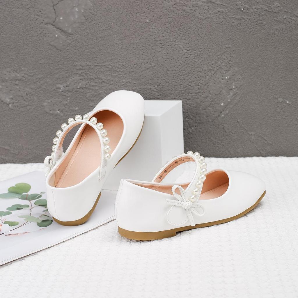Girls' Spring & Autumn Princess Soft-Soled Leather Shoes: Stylish White Baby & Student Performance Footwear