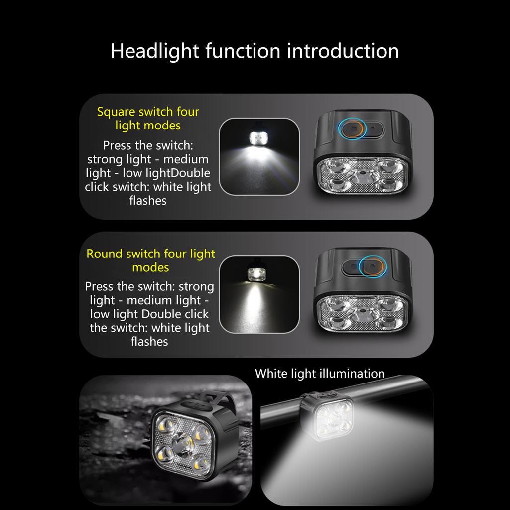 Cycling Bicycles Front Rear Light Waterproof Bike Lights Rechargeable  Cycling Headlight Taillight Bicycles Accessories