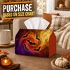 1pc Mystic Halloween Gothic Tissue Box Cover,Flying Bat Silhouette Nebulous Sky High-Quality,Durable,Lightweight,Foldable Storage,Ideal for Living Roo
