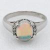 Ring Pt900Platinum/opal/diamond #4.9(US Size) 3.2g Women Used