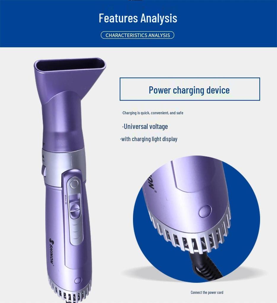 4-in-1 Multifunction Hot Air Brush: Curling Iron, Hair Dryer, Ceramic Straightener (Model 9822-6)