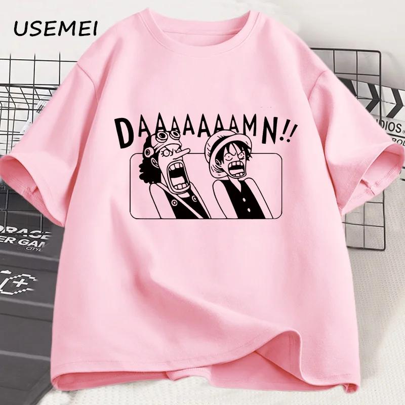 Anime Graphic Tshirt Unisex Casual Tee Straw Hats Pirates Unisexga T Shirt Cotton Loose Short Sleeve Tshirt Streetwear Clothes