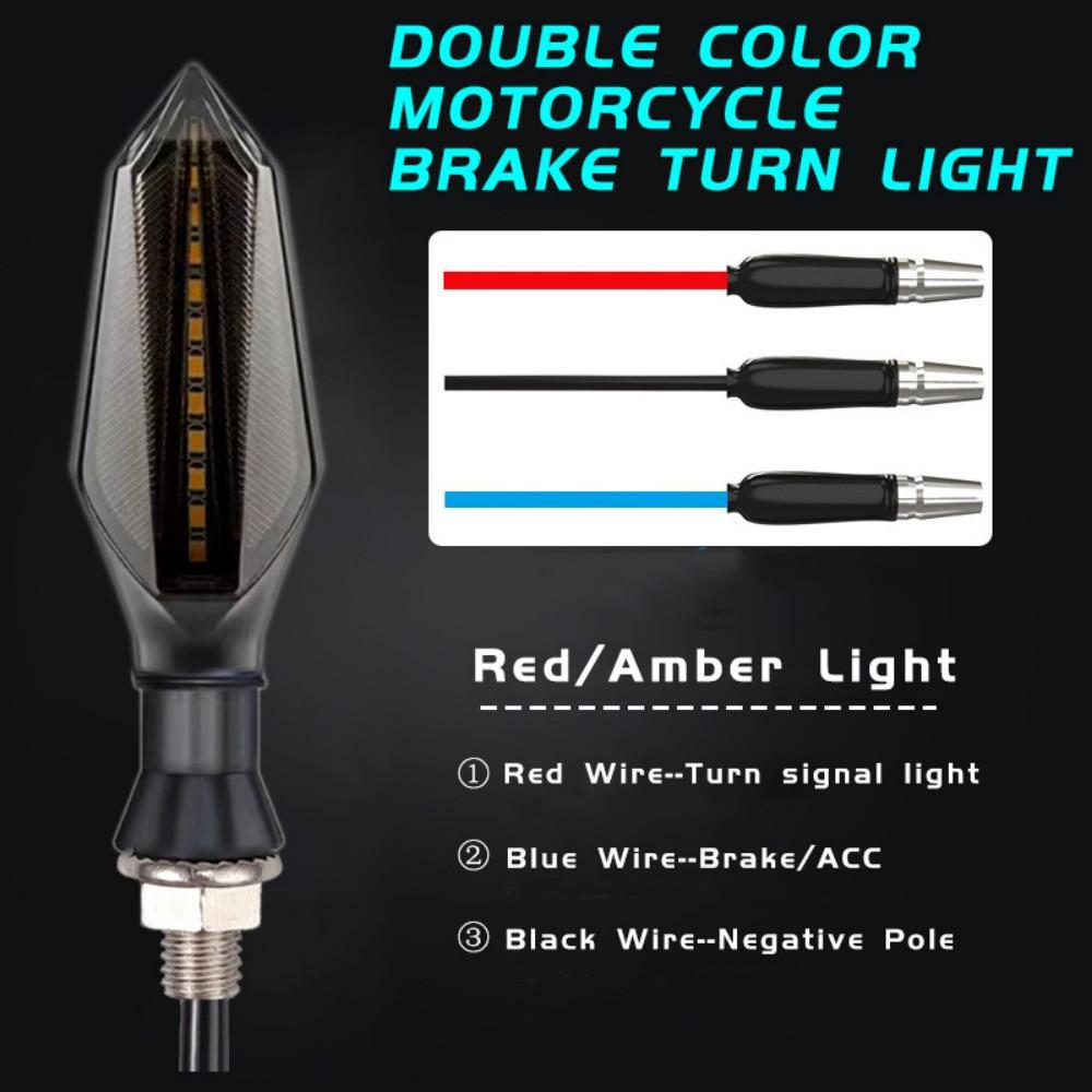 2023 Moto Turn Signal Light 12V Flowing LED Indicator Bright Signal Light, Daytime Running Lights Brake Lights for Motorcycle