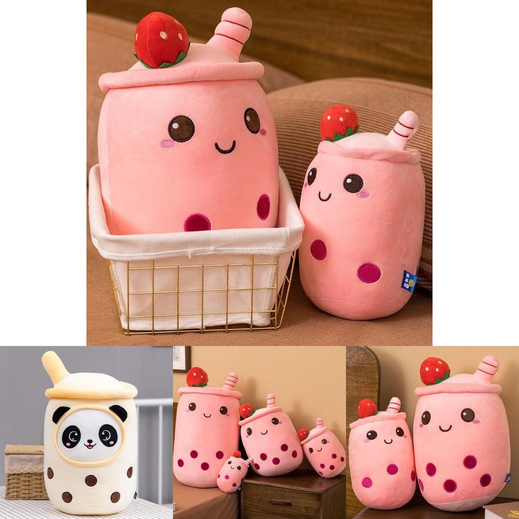 Cute Pearl Milk Tea Pillow With Panda Design Soft And Cuddly Perfect For Anniversary Gift 9.05in-27.55in