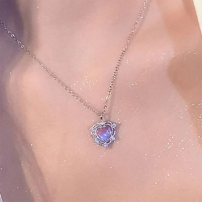 1 Stück Y2K Anhänger Halsketten Für Frauen Zirkon Herz Kette Halskette Punk Schlüsselbein Choker Schmuck
