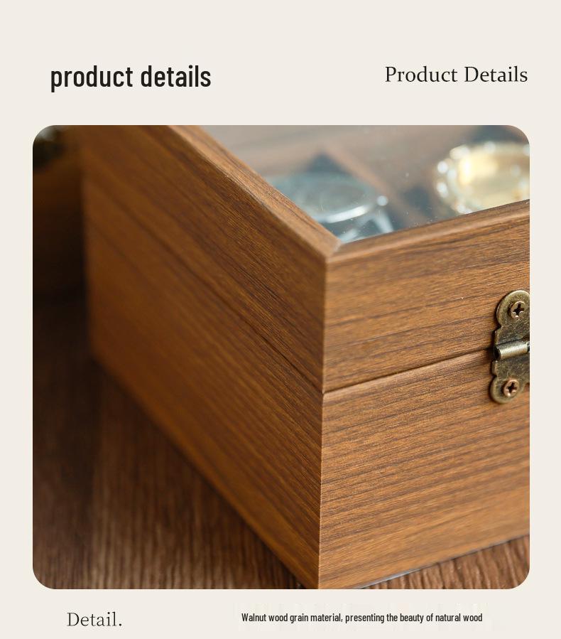 Eleganckie pudełko na zegarki z orzecha włoskiego: Wysoka pojemność, wykwintny design do użytku domowego