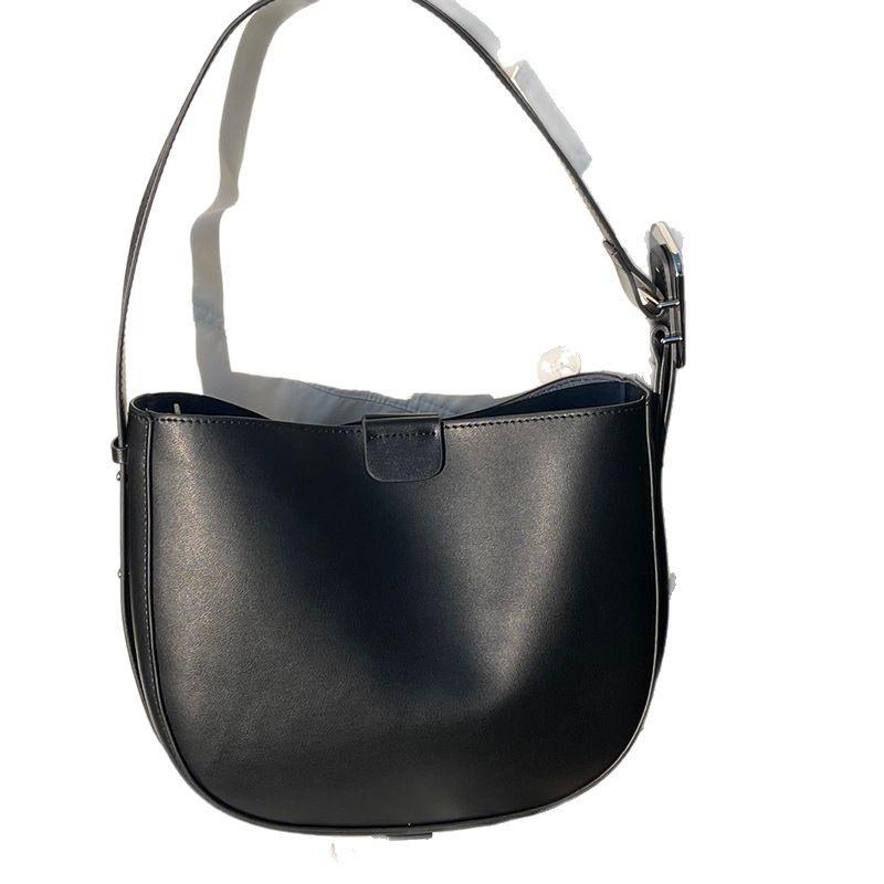 Bucket Bag Cowhide Saddle Bag Single Shoulder Crossbody Bag Women's Premium Commuter Underarm Bag