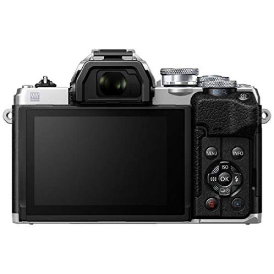 OLYMPUS OM-D E-M10 Mark IV Mirrorless Camera with EZ Double Zoom Kit (Silver)