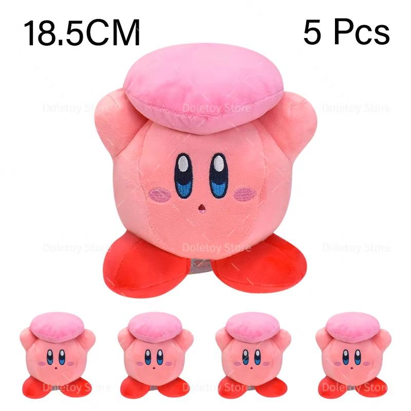 5 Pcs/Lot Anime Kirby Plush Doll Toys Kawaii Star Kirby Swimming Sword Bread Kirby Collection Christmas Birthday Gift for Kid