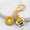 Ornaments Bee Flower Pendant Oil Dripping Bag Hanging Key Ring Bee Keychain  Bag Key Decor