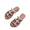 Large size slippers women's summer new outer wear fashionable versatile rivet sandals beach bathroom bath home