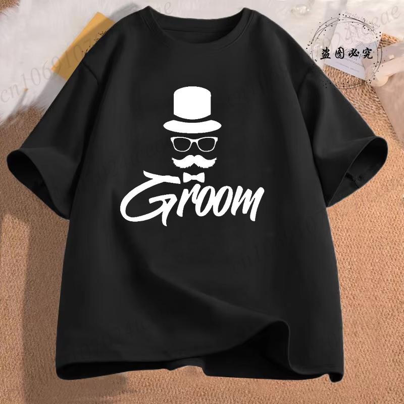 Fashion Team Groom TShirt Groomfatherbridefather Fashion Short Sleeve Tee Clothing Wedding Party Tops Tees Casual Streetwear