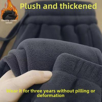 Men's Winter Double-Sided Fleece Sweatpants with Cuffed Ankles