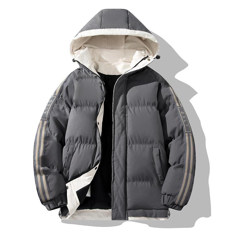 New Torn Fabric Cotton Coat for Men Thickened Warm and Cold Waterproof Jacket for Men Tops for Men Winter Clothes for Men Hooded Cotton Coat