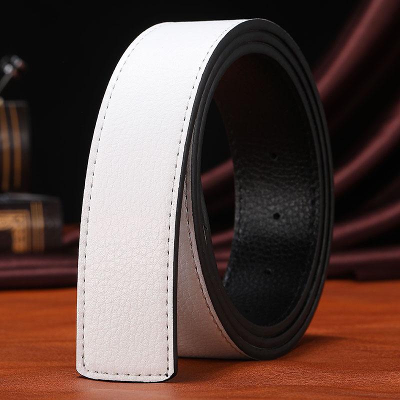 

Мужской ремень из кожи личи с H-образной пряжкой – Молодежный, универсальный корейский стиль 105 cm белый
