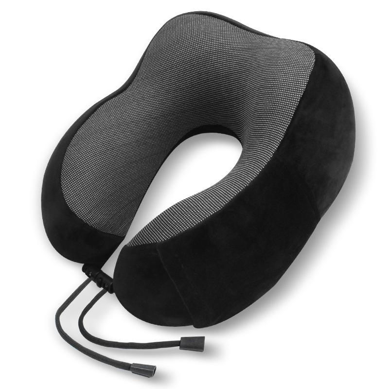 Portable Memory Foam Hooded U-Shaped Travel Pillow Soft Sleep Pillow Neck Support For Airplane Office Plane Train Offic And Home
