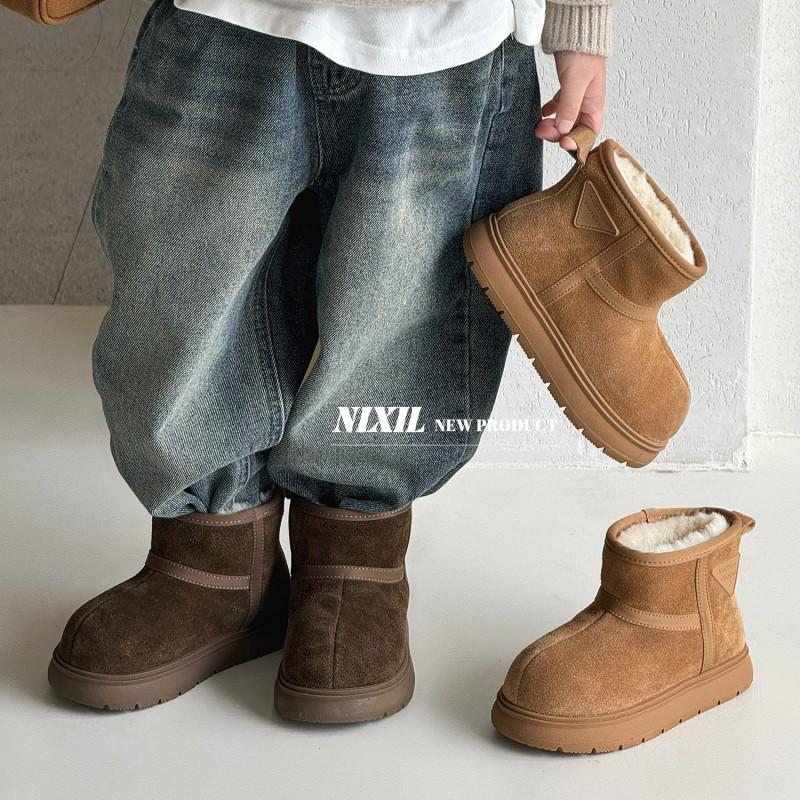 Kids Winter Snow Boots Girls Boys Warm Faux Suede Ankle With Thick Insulation Non-Slip Sole