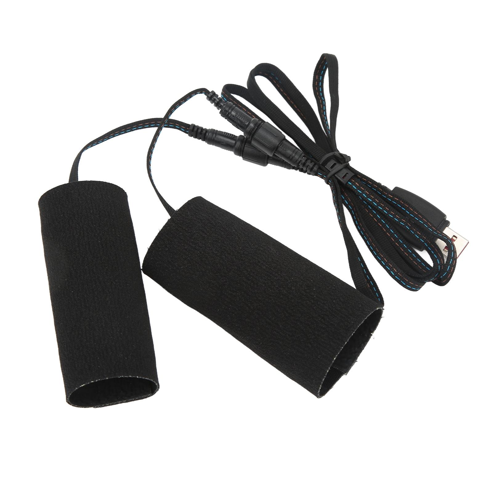 

2pcs Motorcycle Heated Grip Pads Hook and Loop Fixing IP67 Waterproof DC 5V USB Port Plug In Electric Heating Pad