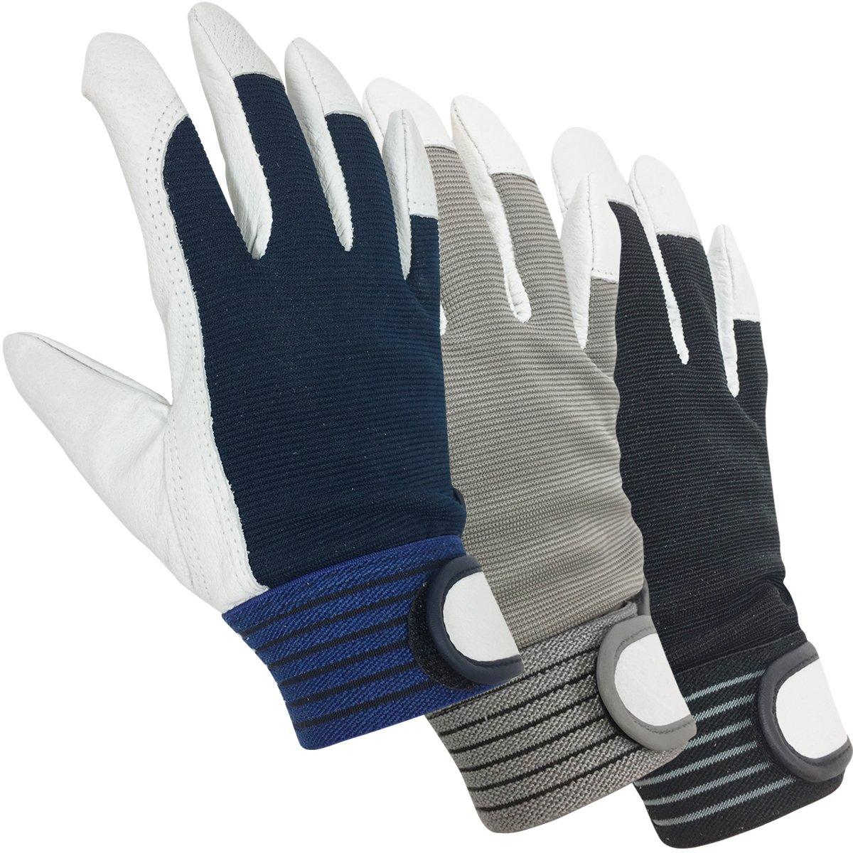 

Ace Gloves Work Genuine Pig AG506 [ACE] [Bulk Purchase] [3-Color Pack] Gloves, Leather, Backless, Large,