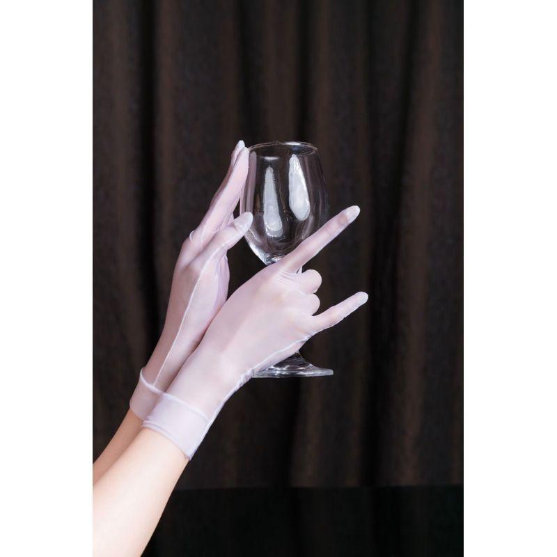 

Silk Sunscreen Style Transparent Short Ultra Thin Sexy Mercerized round Light High Stretch Yarn Smooth Snagging Resistant Sock Five Finger Gloves White short All yards