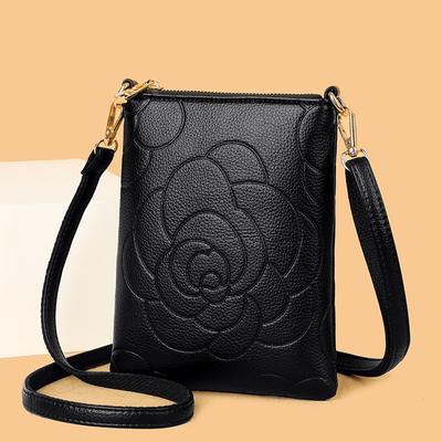 Borsa Quadrata Piccola per Cellulare con Intaglio a Rosa da Donna, Borsa a Tracolla per Monete, Borsa a Messaggero per Pendolari