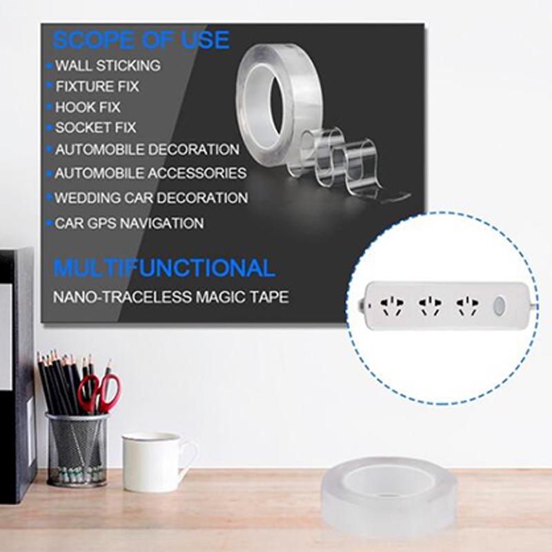 1PC Double-sided Tape Anti-slip Magic Fixed Adhesive Nano Seamless Tape Scotch Tape Washable