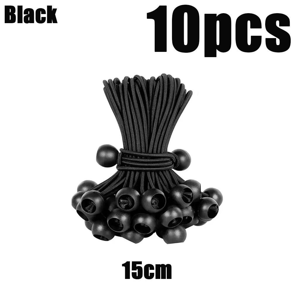 10pcs Bungee Ball Tarps Canvas Tarpaulin Flagpole Ties Cord Ends Elastic Rope Lace Fixed Sunshade Waterproof Cloth Sleeping Bag